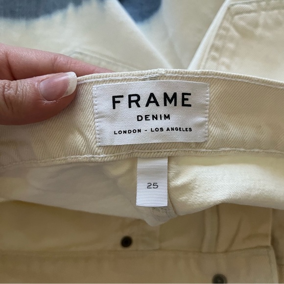 FRAME Two Tone White & Blue Le Bridgette High Waisted Short Women’s Size 25 NWT - Picture 11 of 16